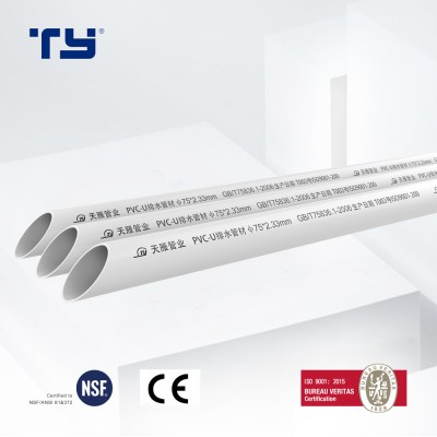 PVC Plastic Drainage Waste Pipe Tube GB Standard Tianyan OEM