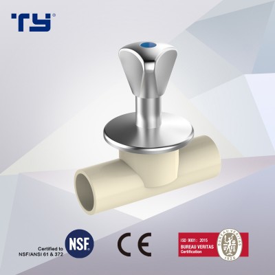 CPVC Stop Valve (copper) with DIN Standard Pn16 Water Supply Pressure Pipe Fitting